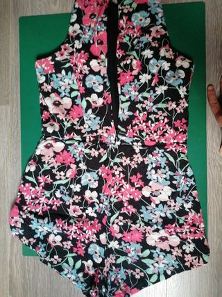 Mono flores negro - talla S