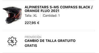 CASCO ALPINESTARS S-M5 XL + GAFAS 100% RACECRAFT 2