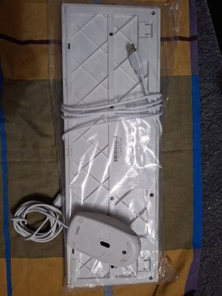 Teclado y ratón blancos