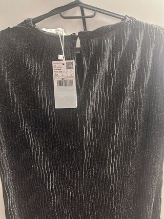 Vestido negro lurex Mango