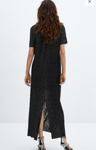Vestido negro lurex Mango