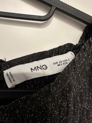 Vestido negro lurex Mango