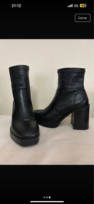 Botines negros mujer tacón grueso