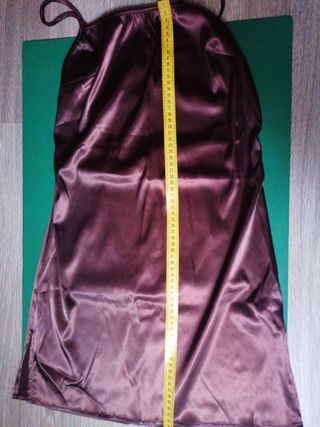 Vestido Satén Marrón chocolate