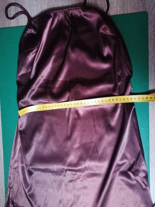 Vestido Satén Marrón chocolate