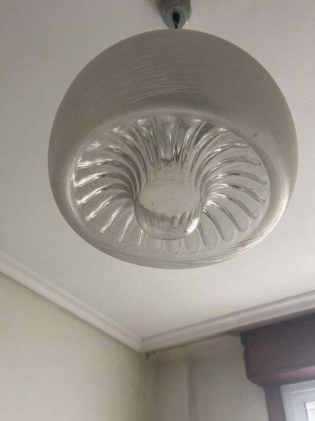 Lampada a sospensione in vetro vintage