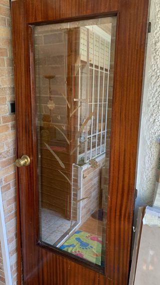 Puerta madera cristal