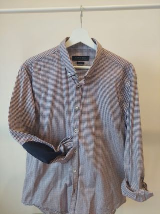 Camisa Zara XL cuadros multicolor