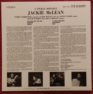 Vinilo Jazz: Jackie McLean - A Fickle Sonance