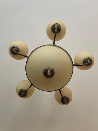 Lámpara 5 brazos dorada