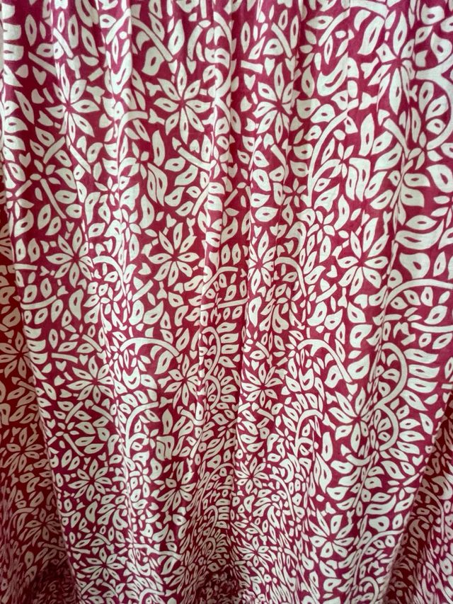 Vestido largo rojo y blanco