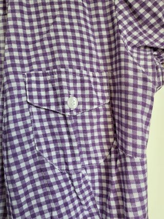 Camicia donna a quadri lilla-bianco