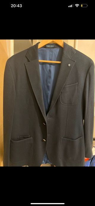 Americana azul marino hombre Massimo Dutti