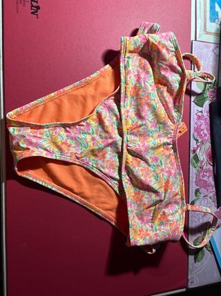Bikini floral naranja-rosa