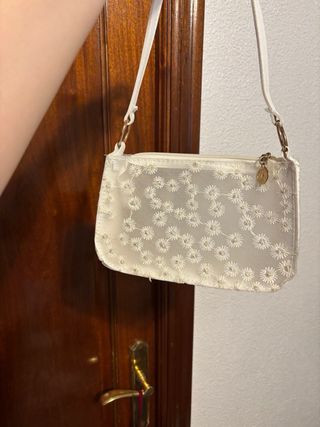 Bolso blanco estampado floral