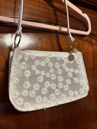 Bolso blanco estampado floral