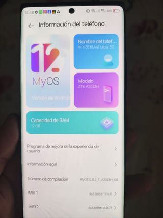 ZTE axón 41 ultra- 20GB RAM/512 gb almacenamiento