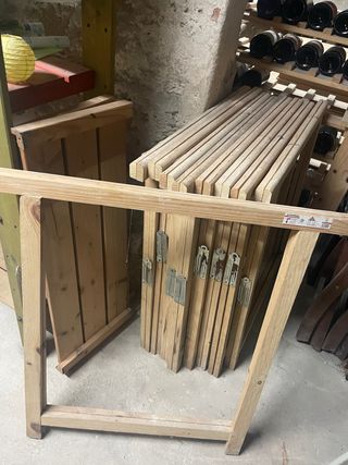 9 caballetes madera mesas plegables