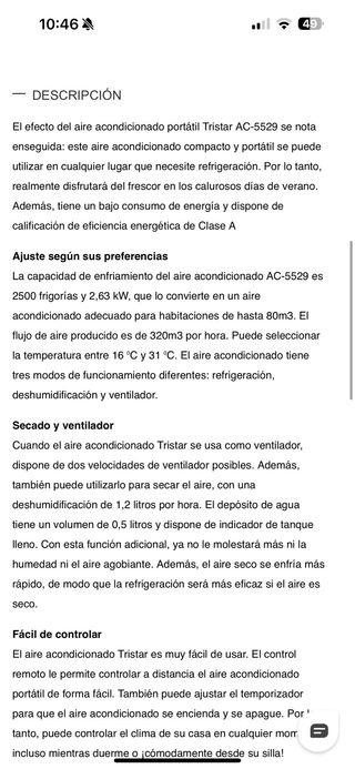 Aire acondicionado Tristar Pinguino portátil