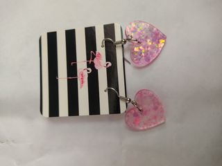 Pendientes corazón resina epoxi