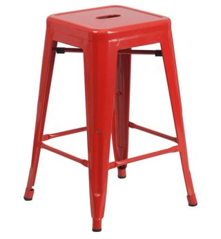 Taburetes altos rojos metal
