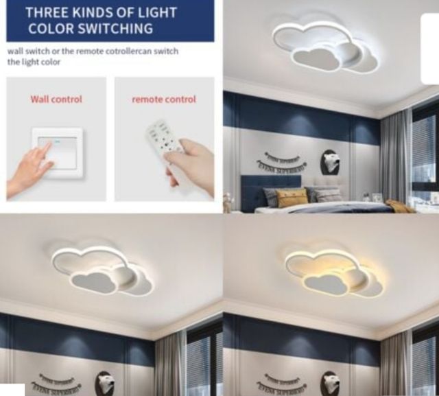 Lampara techo nube LED - 3 colores