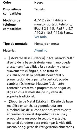 Soporte plegable metal tablet