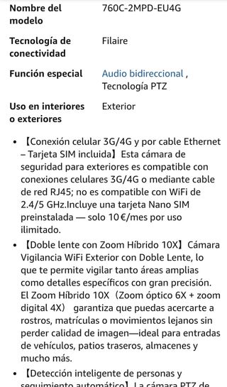 Cámara seguridad ctronics exterior