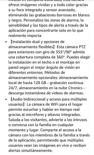 Cámara seguridad ctronics exterior