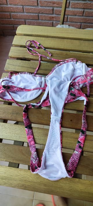 Bikini Tezenis rosa estampado flores-M/L