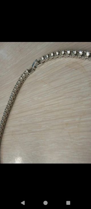 Collar tenis zirconias plata mide 45 cm