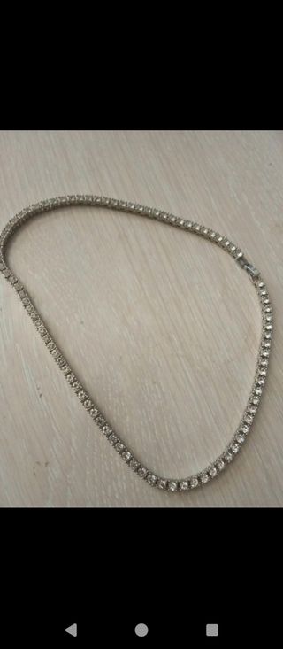 Collar tenis zirconias plata mide 45 cm
