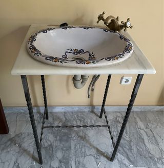 Lavabo rústico cerámica pintado a mano