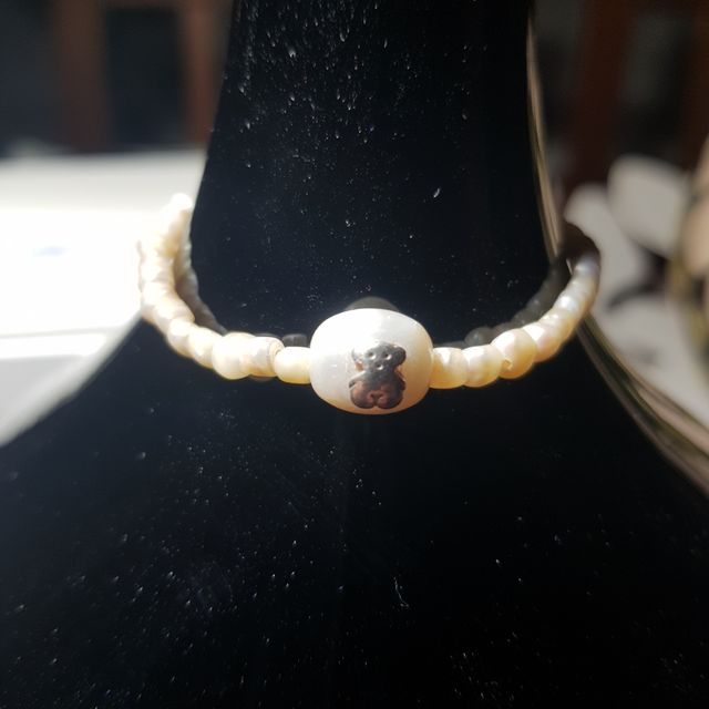 Bracciale in argento con perle orsetto
