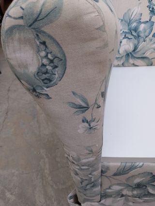 Butacas orejeras - tela, beige y azul