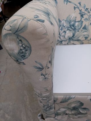 Butacas orejeras - tela, beige y azul