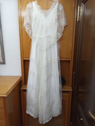 Vestido novia  con velo talla 42