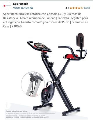 Bicicleta estática Sportstech X100-B plegable