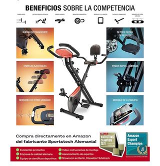 Bicicleta estática Sportstech X100-B plegable