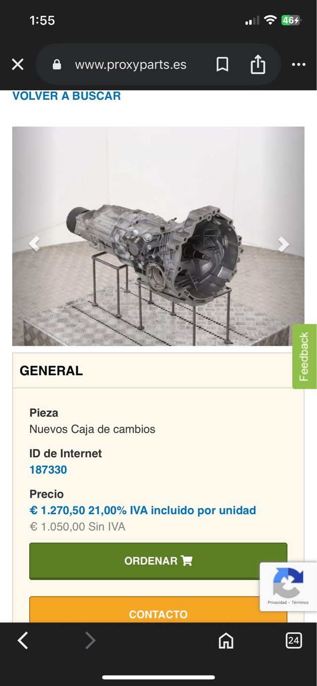 Caja cambios Audi A4  b6 b7 
1.9 TDI Quattro 6v