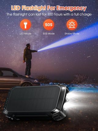 Bazcuka PowerBank Solar 26800mAh 30W 4 Cables Qi2