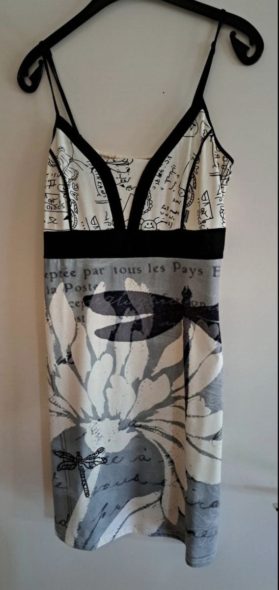 Vestido 101 idées gris, negro,crema