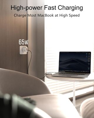 MANTO Cargador 65W 3 en 1 USB-C Enchufes US UK EU