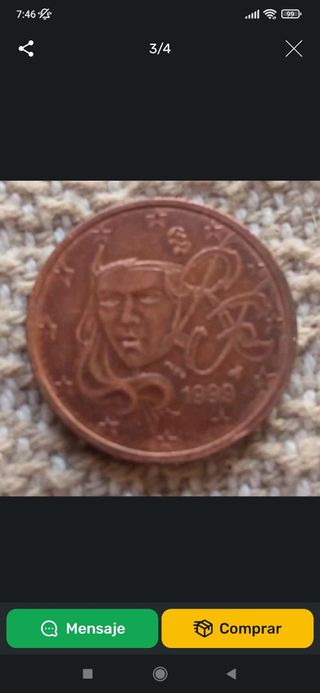 Moneda 2 céntimos Francia 1999