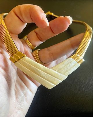 Collana Napier oro beige vintage