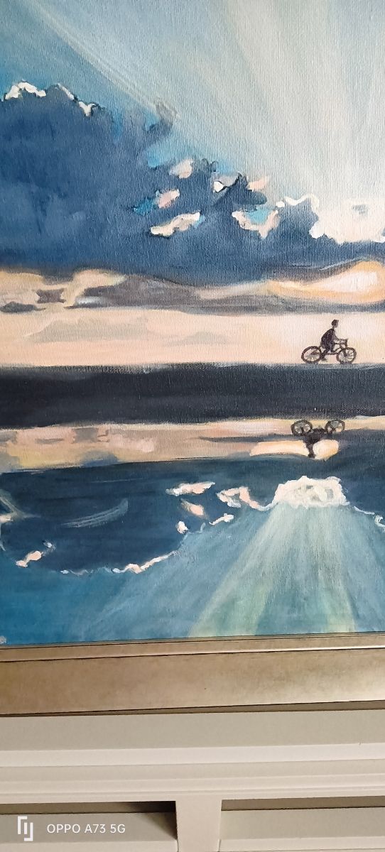 Cuadro pintado a mano con marco