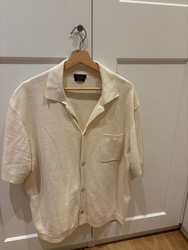 Camisa beige hombre - manga larga