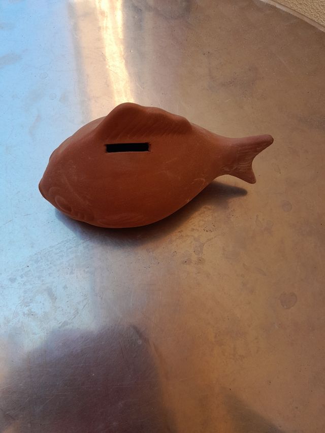 Salvadanaio Pesce Terracotta