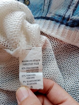 Jersey manga 3/4 blanco con estrellas