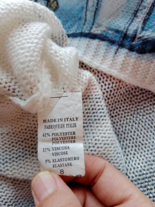 Jersey manga 3/4 blanco con estrellas